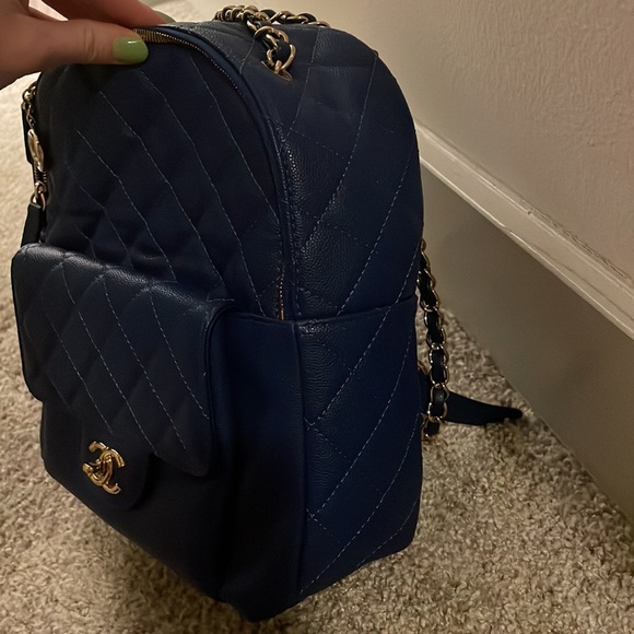 Chanel Blue Caviar Backpack. 💙 - Picture 4 of 8